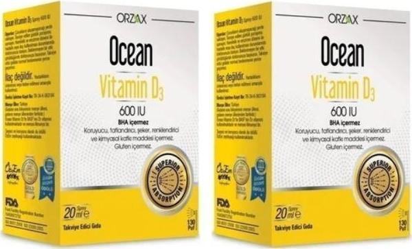 Ocean 2'li Vitamin D3 600 Iu Spray 20ml - Image 1