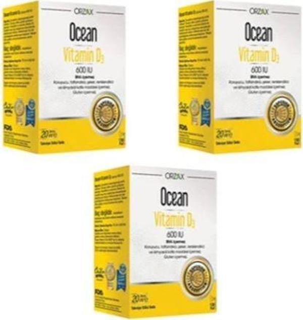 Ocean Vitamin D3 600 IU Sprey 20 ML 3 Adet - Image 1