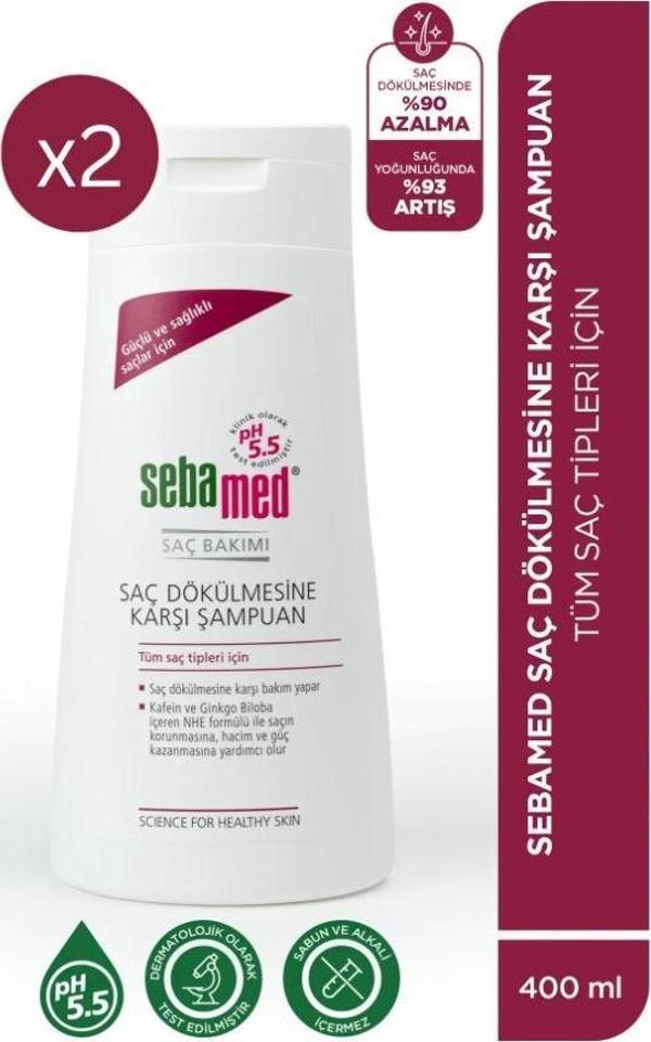 Sebamed Saç Dökülmesine Karşı Güçlendirici Etkili Kafein ve Ginkgo Biloba İçerikli Şampuan 400 ml - 2 li Set - Image 1