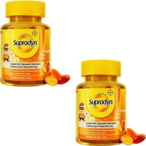 Supradyn Kids Multivitamin Ve Mineral Içeren Çiğnenebilir 60 Tablet 2 Adet - Image 1