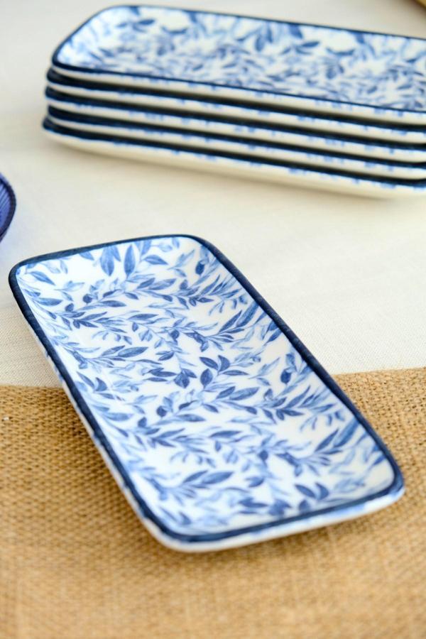 TABAK EVİ Blue Heaven Kayık Tabak 6 lı 22x10x1cm - Image 1
