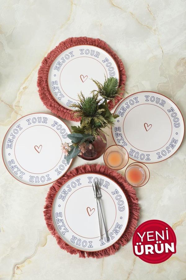 Keramika Enjoy Your Food Nordic Servis Tabağı 28 cm 4 Adet 22973 - Image 1