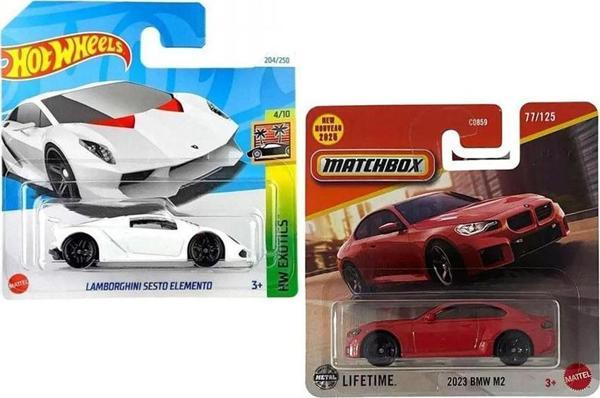 2 Araç Set - Hot Wheels Lamborghini Sesto Elemento & Matchbox BMW M2 (1/64) - Image 1