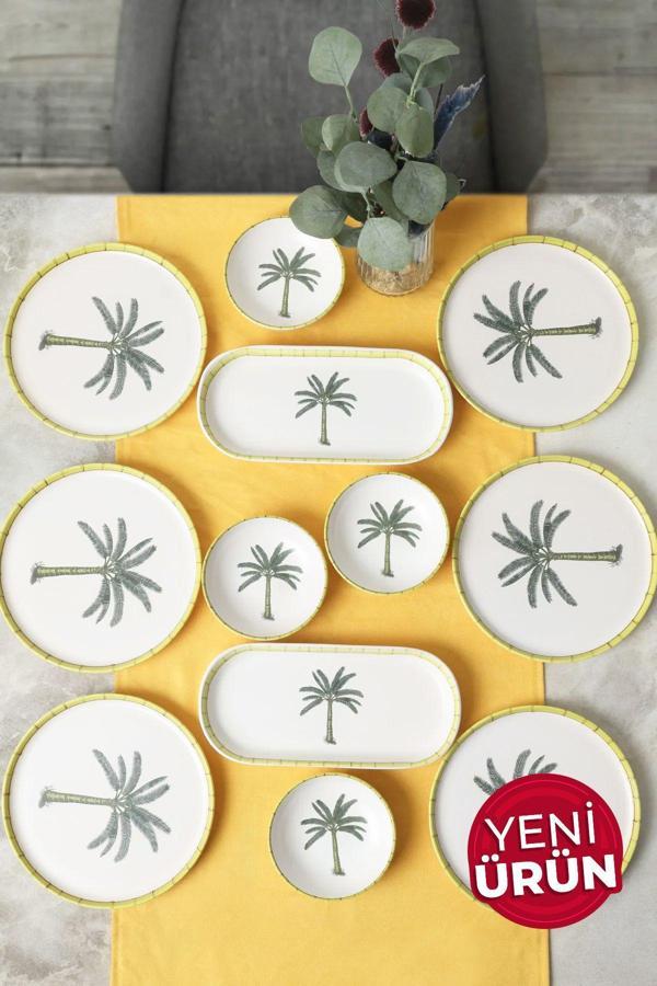 Keramika Palmiye Kahvaltı Takımı 12 Parça 6 Kişilik 22642 - Image 1