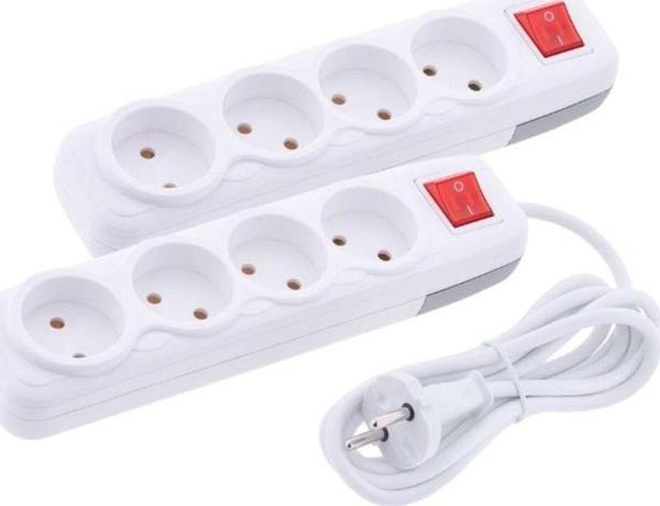 F507D 4'lü Anahtarlı Grup Priz – 7 Metre Uzatma Kablosu, Topraklı, Lara Serisi Elektrik Prizi - Image 1