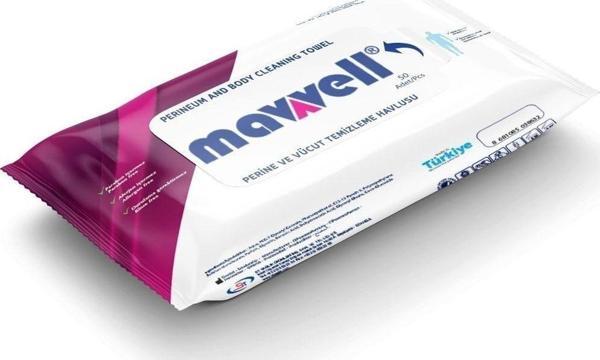 Mavvell Alkolsüz Hasta Perine Ve Vücut Temizleme Havlusu 50'Li 5 Paket ( Pine ) - Image 1