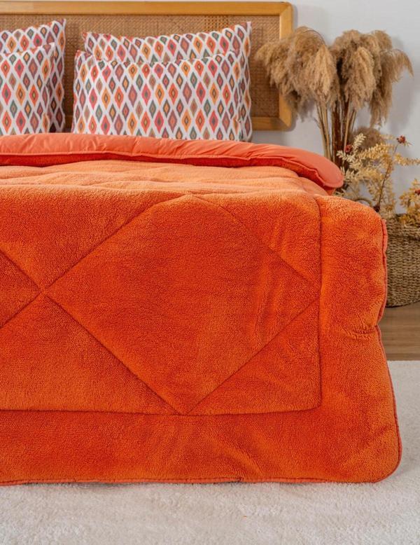 Kiremit Loura Tek Kişilik Çift Taraflı Lüx Wellsoft Yorgan 155x215 cm - Image 1