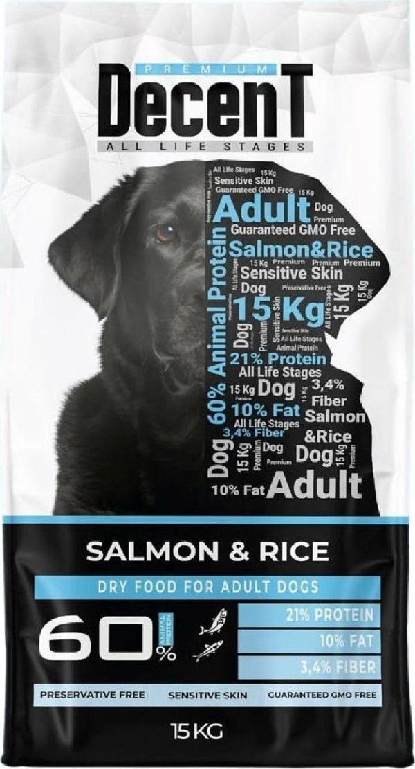 15 KG DECENT YETİŞKİN SOMONLU KÖPEK MAMASI - Image 1