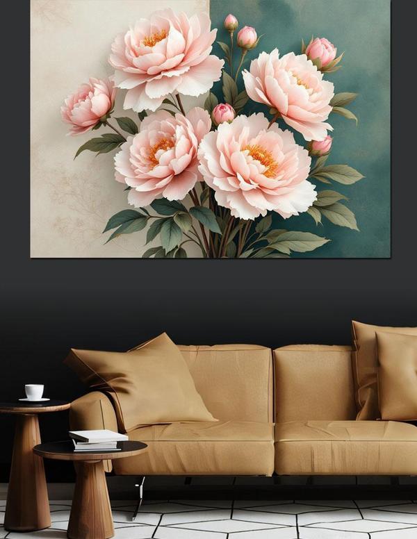 Pembe Güller Dekoratif Kanvas - Mdf Ahşap Tablo - Image 1