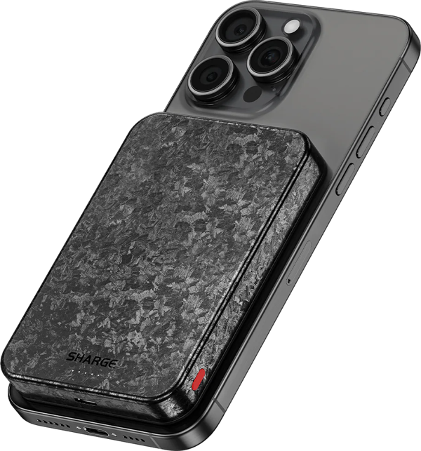Sharge CarbonMag 10,000mAh Magsafe Destekli PowerBank - Siyah - Image 1