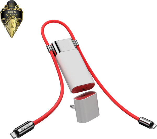 Sharge Pouch 3 ü 1 arada PowerBank - Beyaz - Image 1