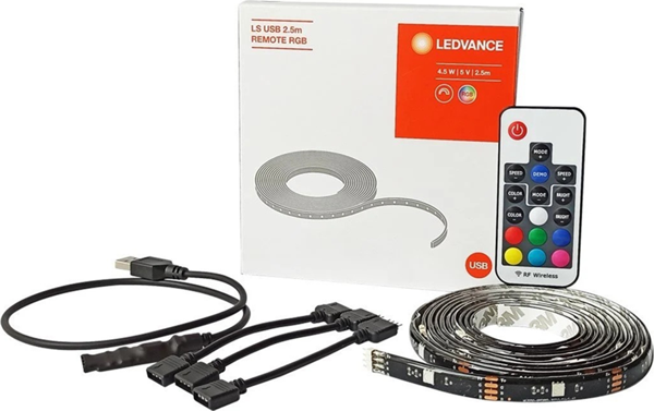LEDVANCE 4.5W/RGB USB 2.5M REMOTE TV ARKASI ŞERİT 532961011202203 - Image 1