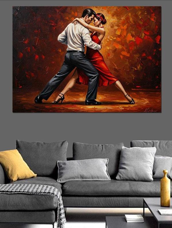 Tutkulu Tango Dansçıları Dekoratif Kanvas - Mdf Ahşap Tablo - Image 1