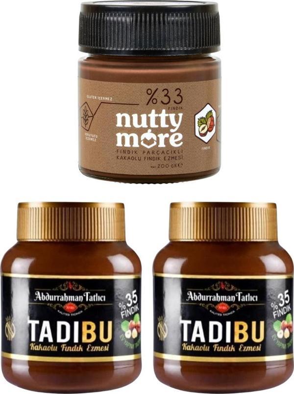 Abdurrahman Tatlıcı Tadıbu 330 gr x 2 Adet & Nutty More %33 Fındık Parçacıklı Kakaolu Fındık Ezmesi 200 gr  - Image 1