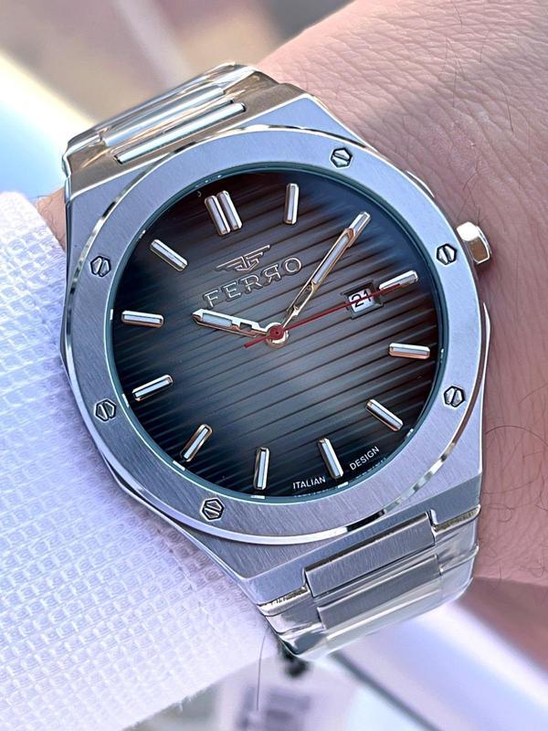 Ferro Çelik Kordon Nişan Ve Damat Saati Olarak ITALIAN DESIGN 3 Atm Erkek Kol Saati EFM40147-A2 - Image 1