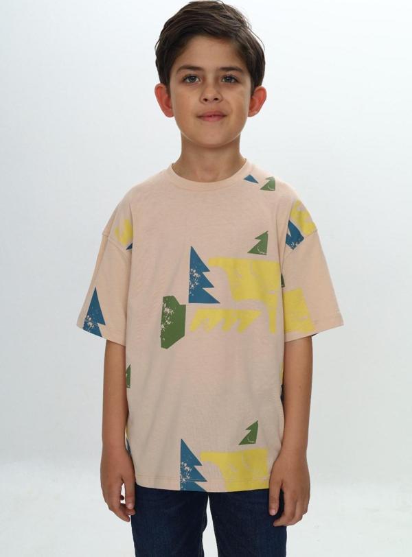 Toontoy Erkek Çocuk Renkli Grafik Baskılı Tişört - Image 1