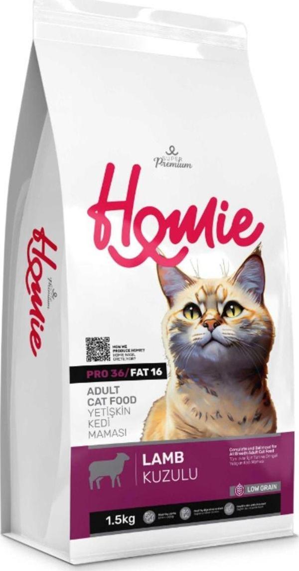 Homie Düşük Tahıllı Kuzulu ve Pirinçli Yetişkin Kedi Maması 1,5 Kg - Image 1