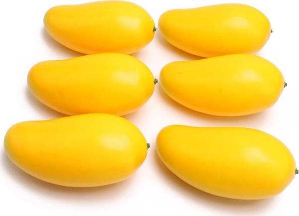 Yapay Meyve 6lı Paket Sarı Mango Fruit Tropik Meyve 12*7cm 1adet - Image 1