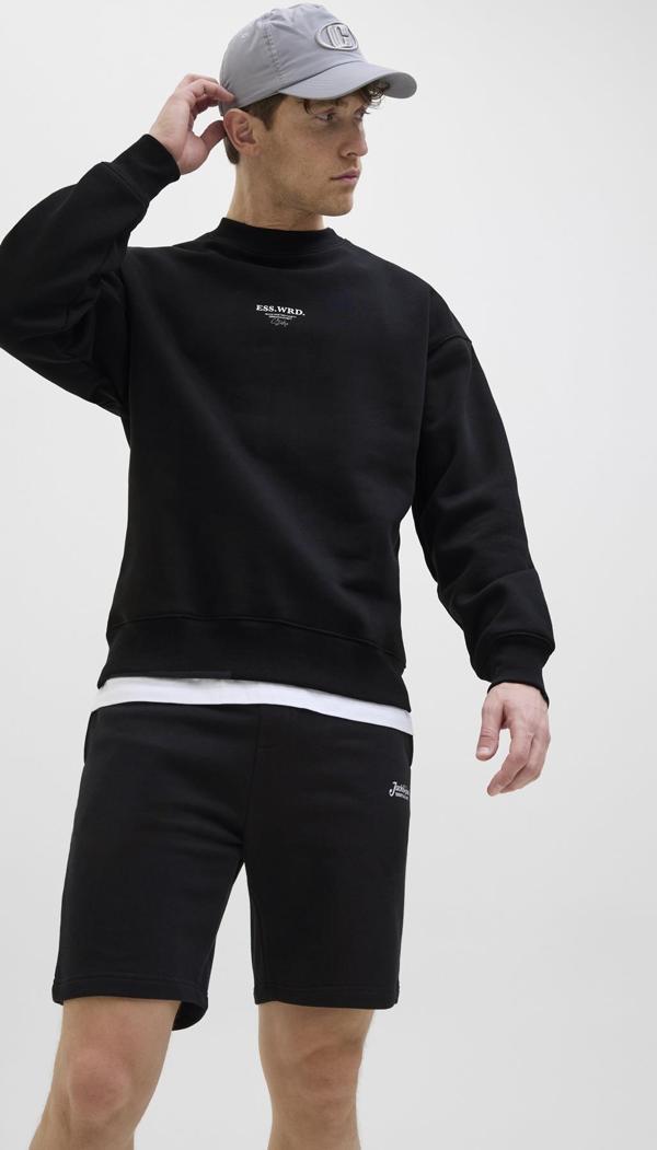 Jack&Jones JPSTGORDON BEAU SWEAT SHORTS MID SİYAH - Image 1