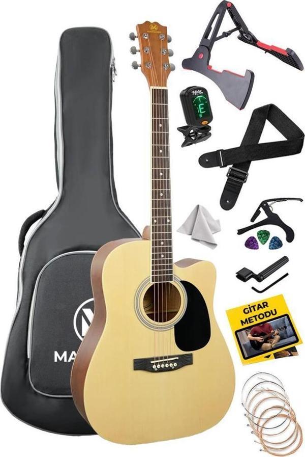 Maxword MCG-650NT Yüksek Kaliteli Ağaç Akustik Gitar Full Set - Image 1
