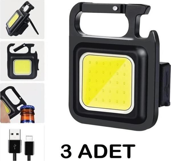 3 Adet LED Mini Anahtarlık Fener Şarjlı Kamp Balıkçı Tamirci Için Çalışma Feneri Çok Fonksiyonlu Taşınabilir - Image 1