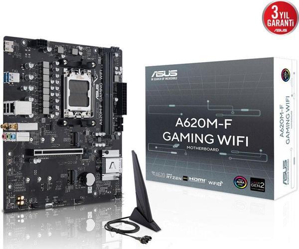 ASUS A620M-F GAMING WIFI A620 DDR5 (Vga Yok) GLan 2.5G ATX HDMI WIFI6 BT AM5 AMD Anakart - Image 1