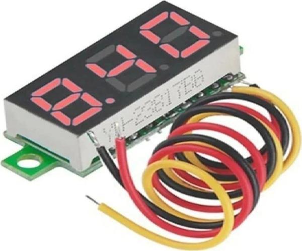 DC 4V-100V 0.28" 3 Kablolu Dijital Mini Voltmetre - Image 1