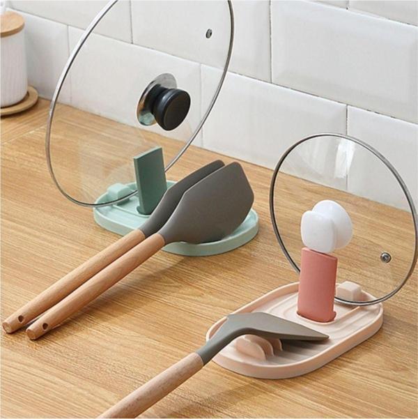 Tencere Kapak Tutucu Ve Kaşıklık Tencere Kapağı Standı Kaşık Kepçe Altlığı Katlanabilir Düzenleyici - Image 1