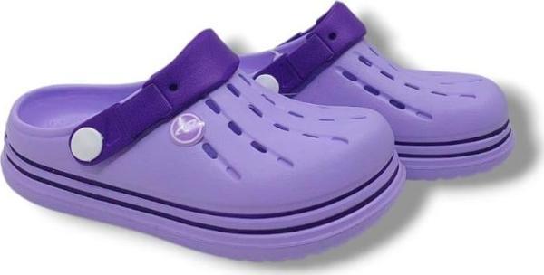 Akn 160 Kız Çocuk Lila Beyaz Lila Sabo Terlik Sandalet - Image 1