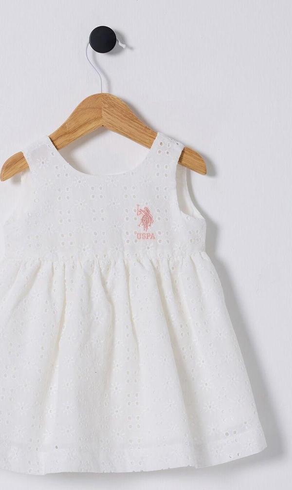 U.S. Polo Assn. Kız Bebek Beyaz Elbise - Image 1