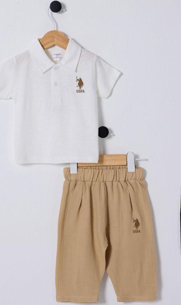 U.S. Polo Assn. Erkek Bebek Krem Bebek Takım - Image 1