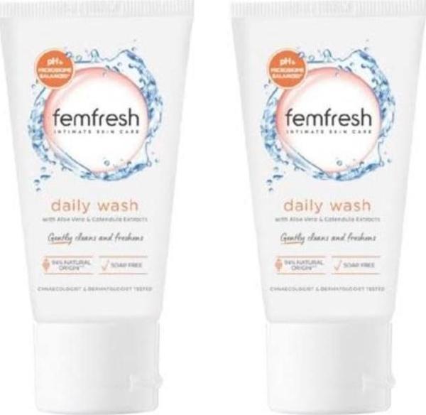 Femfresh 2 Adet Aloe Vera & Calendula Özlü Dış Genital Bölge Günlük Yıkama Jeli 50Ml - Image 1