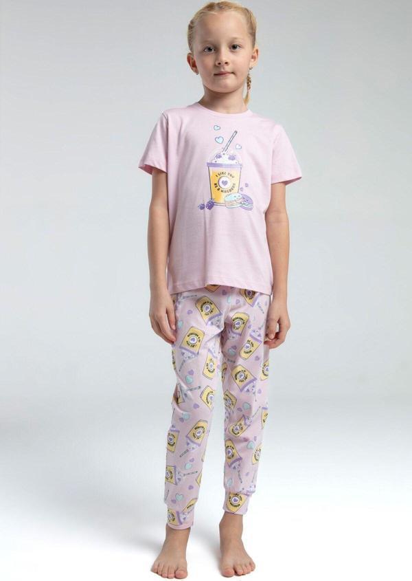 Kız Çocuk Pembe Kısa Kol Pijama Takım - Image 1