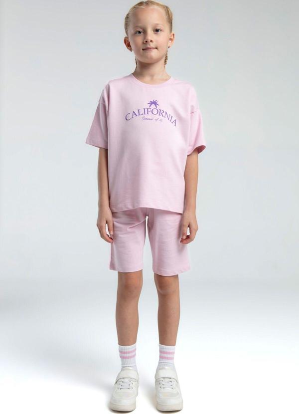 Kız Çocuk Pembe Bermuda Takım - Image 1