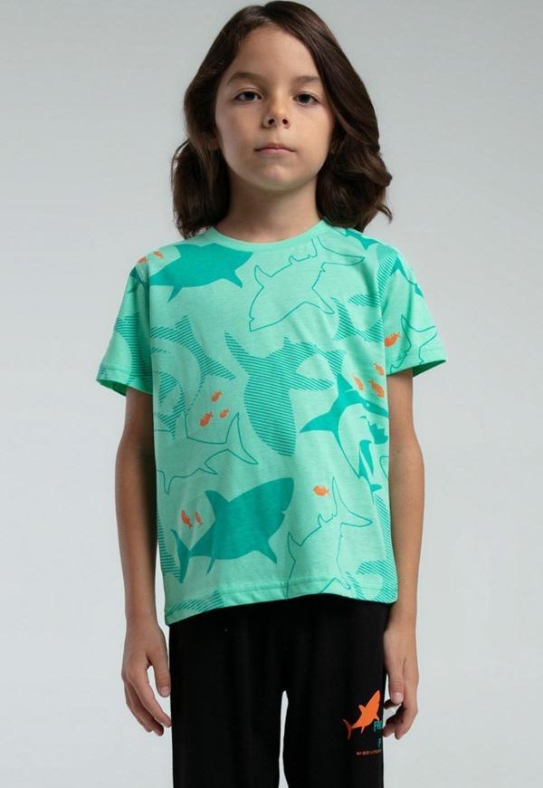 Erkek Çocuk Yeşil Kısa Kol Pijama Takım - Image 1