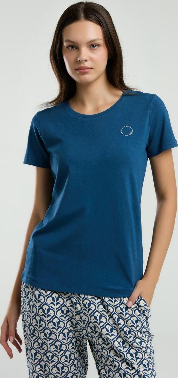 Kadın Navy Kpkısa Kol Pijama Takım - Image 1