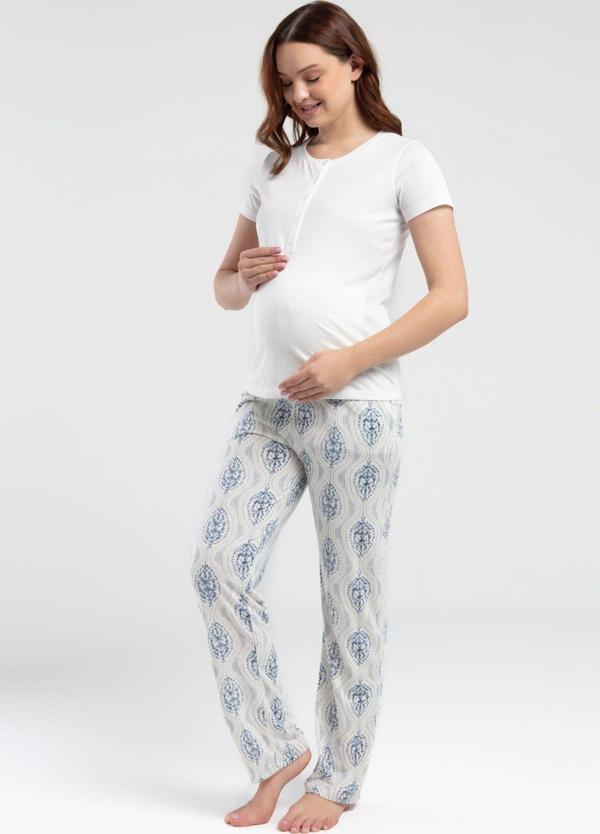 Kadın Krem Lohusa Pijama Takım - Image 1