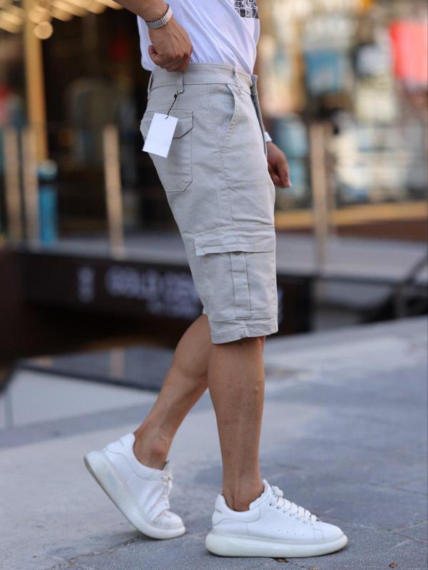 Slim Fit None Denim Yandan Cepli Esnek Kumaş Erkek Jean Kargo Şort - Image 1