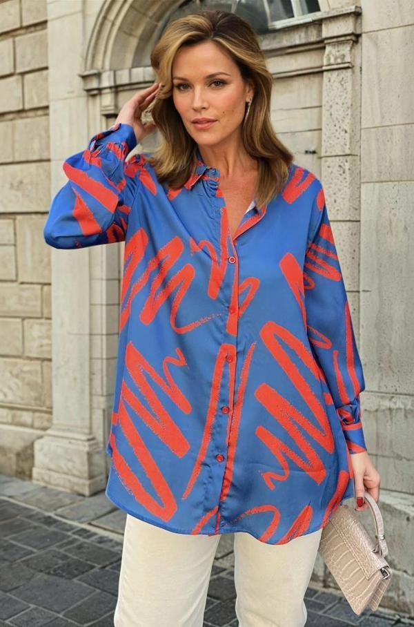 Kadın Balon Kol Dökümlü Uzun Tunik Gömlek 3344300 - Image 1