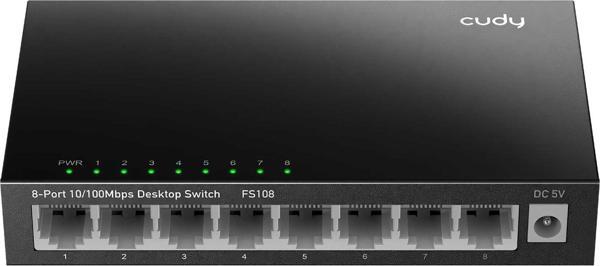 Cudy FS108 8Port 10/100Mbps Duvar Montajlı Metal Masaüstü Switch - Image 1