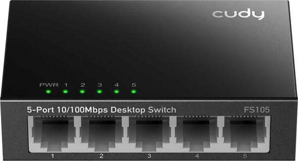 Cudy FS105 5Port 10/100Mbps Duvar Montajlı Metal Masaüstü Switch - Image 1