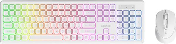 Everest KM-319BT Q Türkçe RGB Kablosuz Oyuncu Klavye Mouse Seti - Image 1