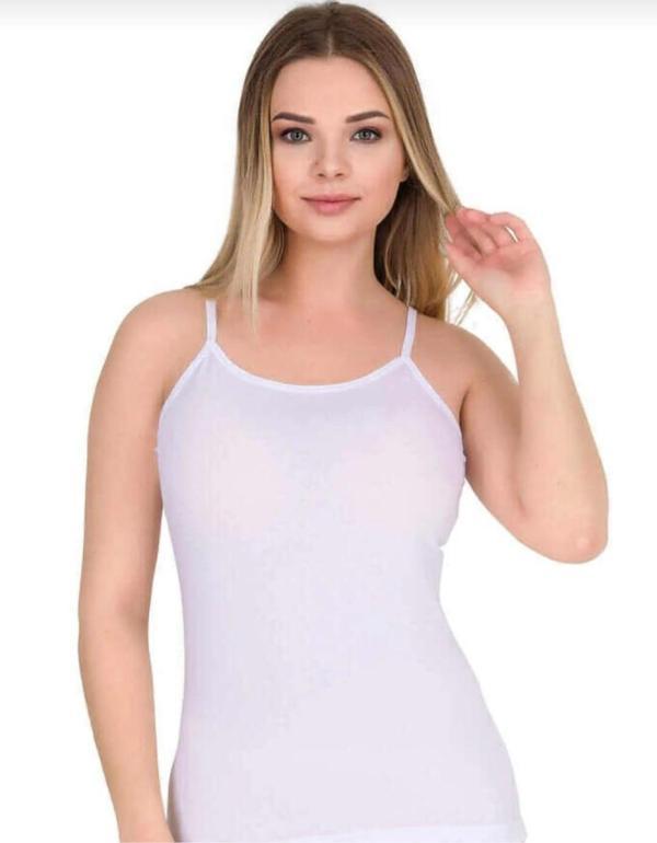 BERRAK 2128 KADIN LİKRALI İP ASKILI ATLET 3 ADET - Image 1