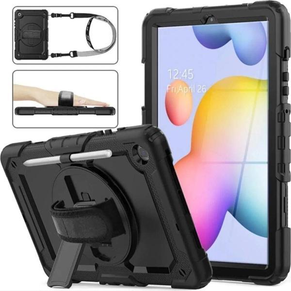 Samsung Galaxy Tab S6 Lite 10.4" P610/p620 Kılıf Defender Tank Zırh Silikon Askılı Tablet Kılıfı - Image 1