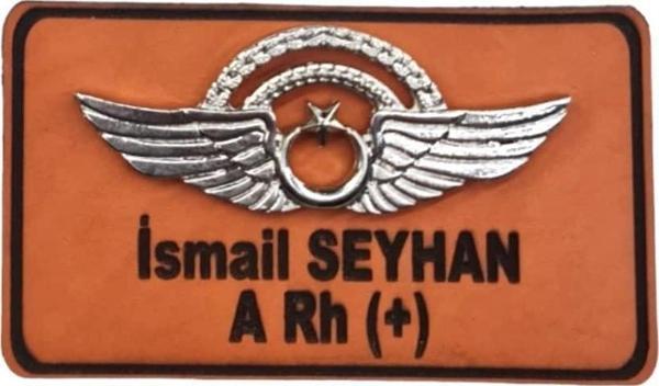 Deri Metal Rozetli Kıdemli Pilot İsimliği Tulum İsimlik - Deri İsimlik - Pilot İsimlik - Image 1