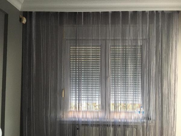 İP MODEL GRİ ÇİFT RENK İP PERDE 180 Cm En 280 cm Boy  2 mm şeritler halinde hazır ip perde - Image 1