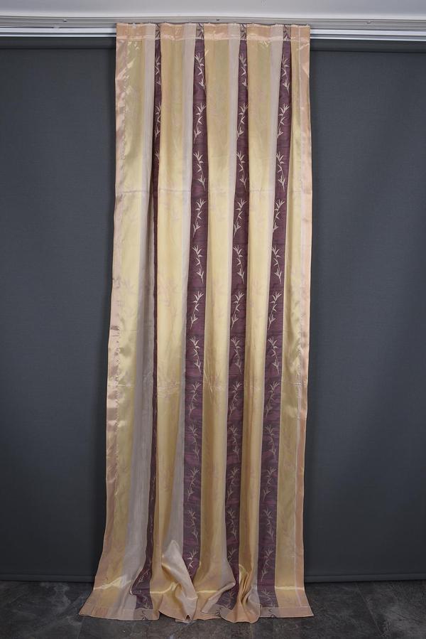 SATEN 750 MODEL VİZON RENK TEK KANAT Pileli Fon Perde 75*260 cm - Image 1