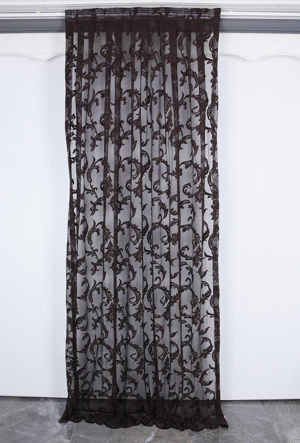 SULTAN 1 MODEL ACI KAHVE RENK TEK KANAT Pileli Fon Perde 75*260 cm - Image 1