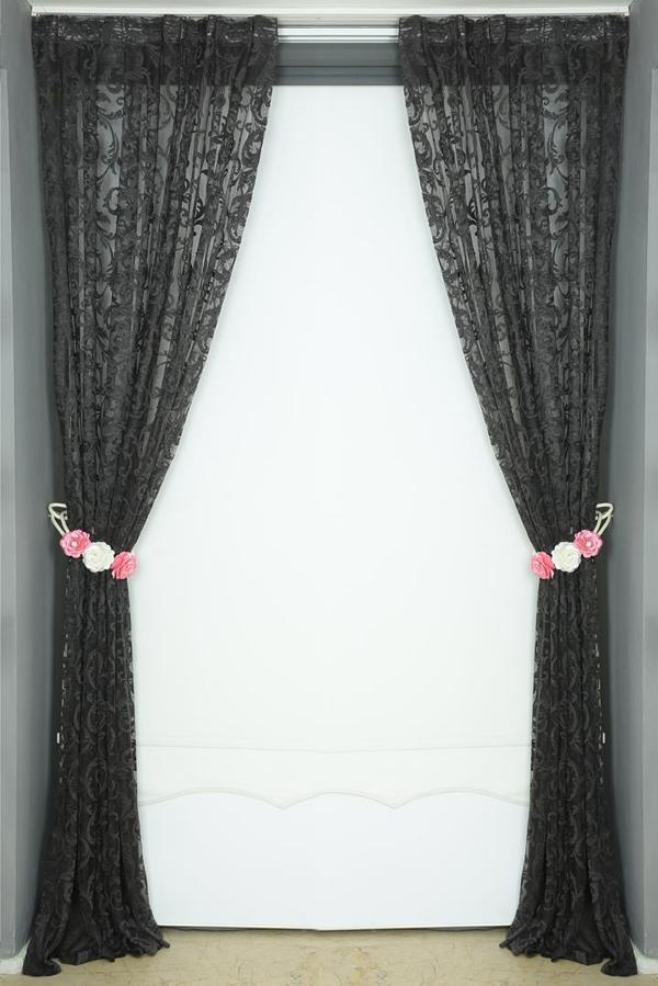 SULTAN 2 MODEL ANTRASİT RENK TEK KANAT Pileli Fon Perde 75*260 cm - Image 1