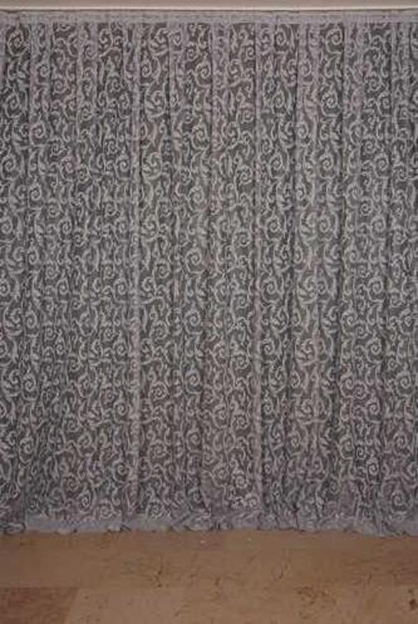 SULTAN 2 MODEL GRİ RENK TEK KANAT Hazır dikilmiş Pileli Fon Perde 300*260 cm - Image 1